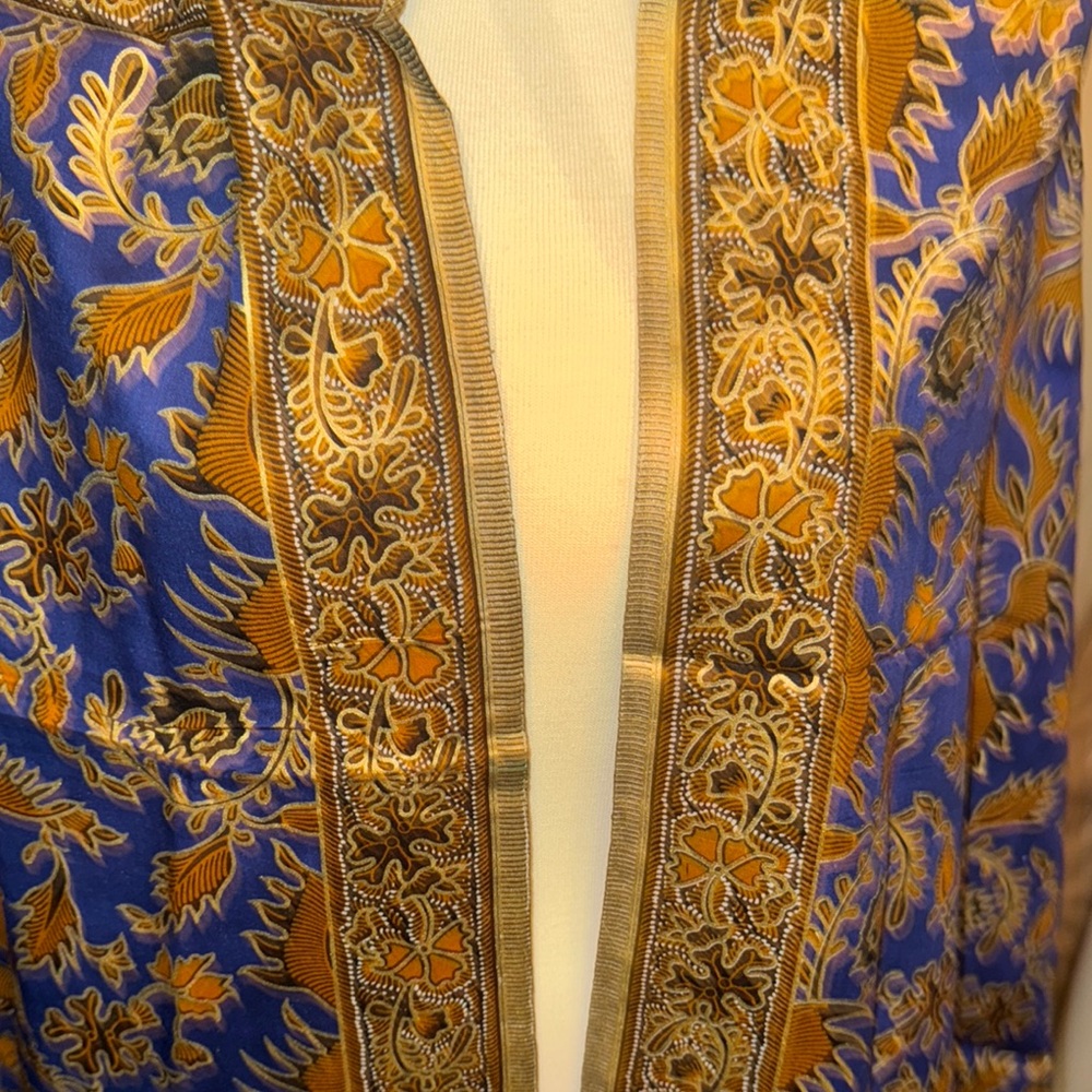 Elegant Blue and Gold Scarf